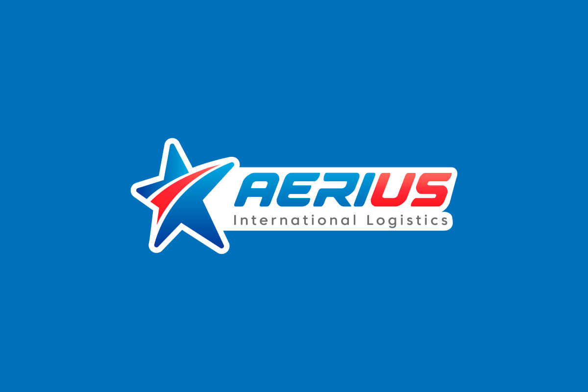Logotipo de Aerius International en versión positiva con contornos