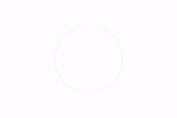 Animación del proceso de construcción geométrica del logotipo de DentiBlue mediante círculos